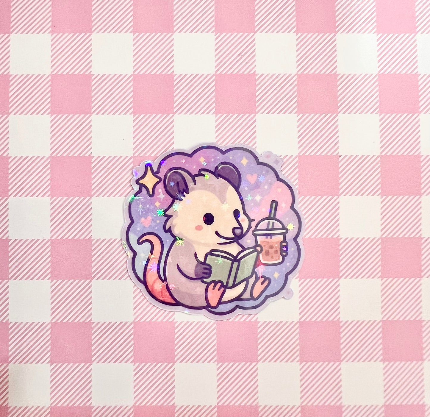 Bookish Opossum Sticker